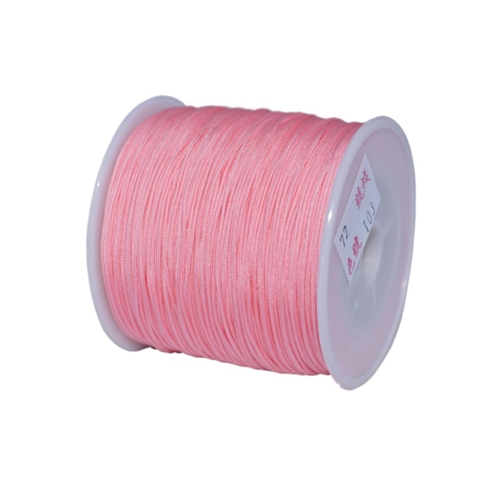 Nylon Cord Thread 6pcs 0.5mm Nylon Satin Cord Knotting Thread for DIY Bracelet Necklace Jewelry Kumihimo Craft Making for Bracelets Macrame(Pink)
