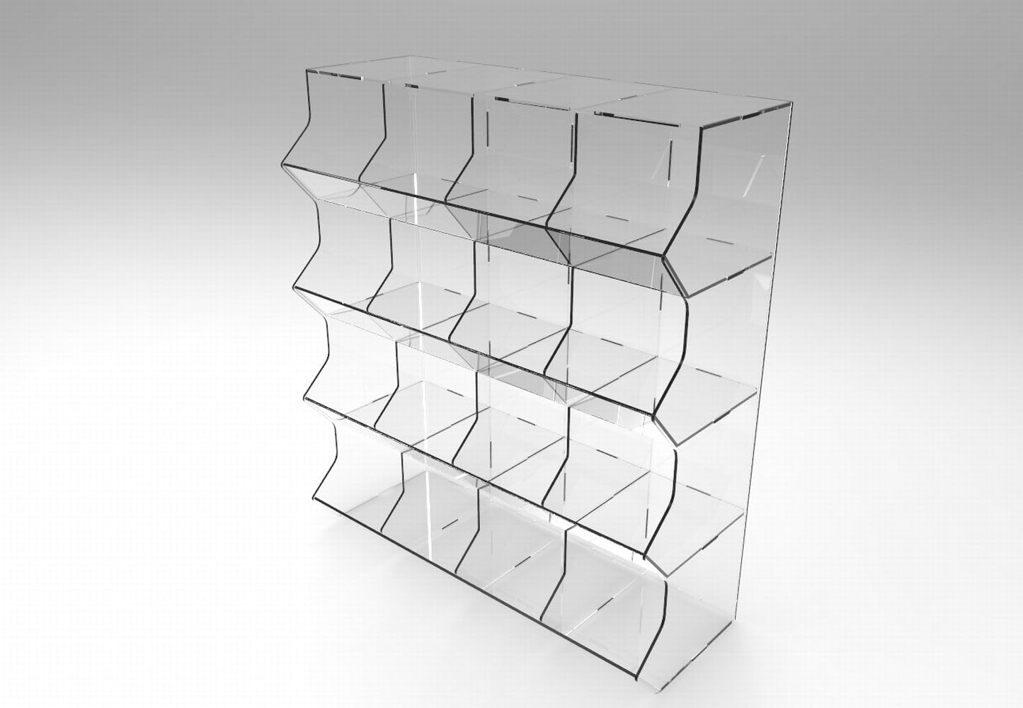 Astroplastic Contenitore Espositore Porta Caramelle Confezionate a Cubo Trasparente in Plexiglass (16 Scomparti)