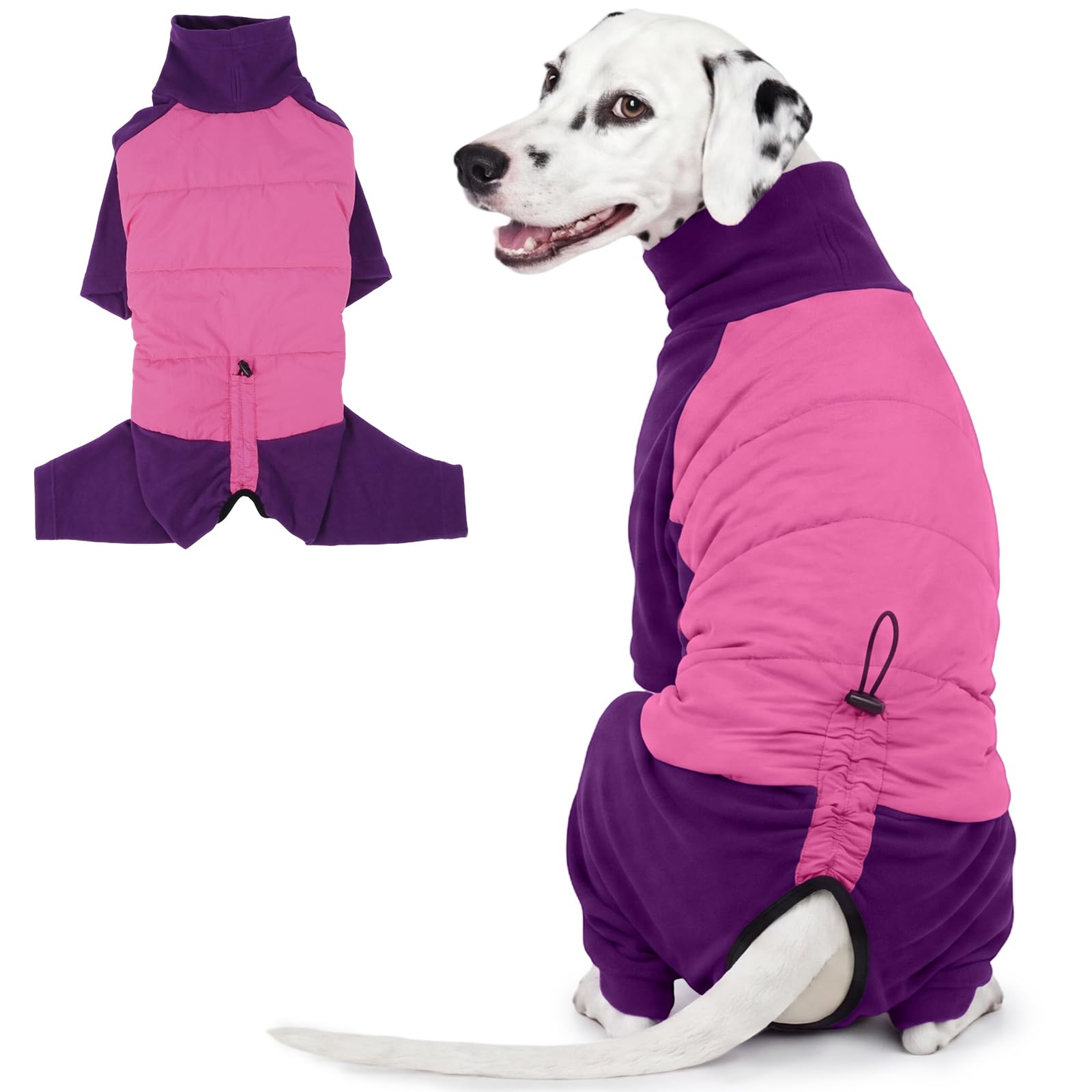 OUOBOB Dog Winter Coat Warm Fleece for Large Dogs Purple XL