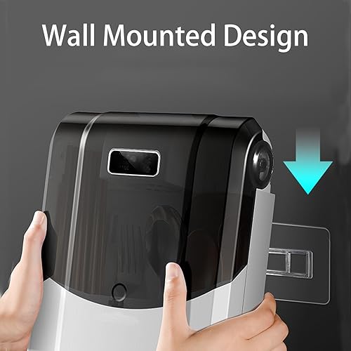 Miniatura 5 de Soporte para secado de utensilios, organizador de utensilios de pared con tapa, jaula multifuncional para palillos, sin perforaciones, a prueba