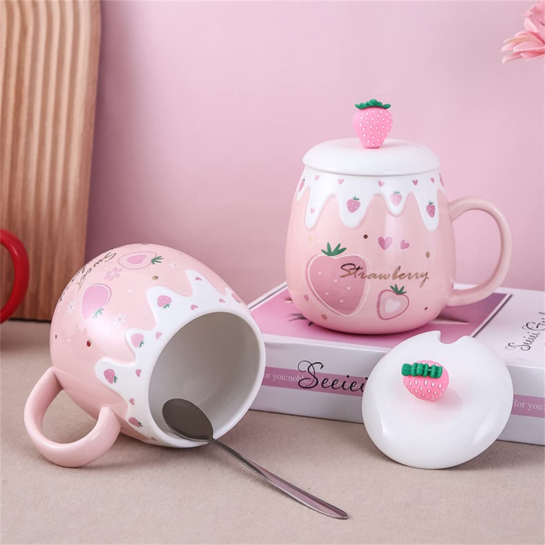 イチゴモチーフコーヒーカップ Amazon｜カップ いちご コーヒーカップ マグカップ 陶器