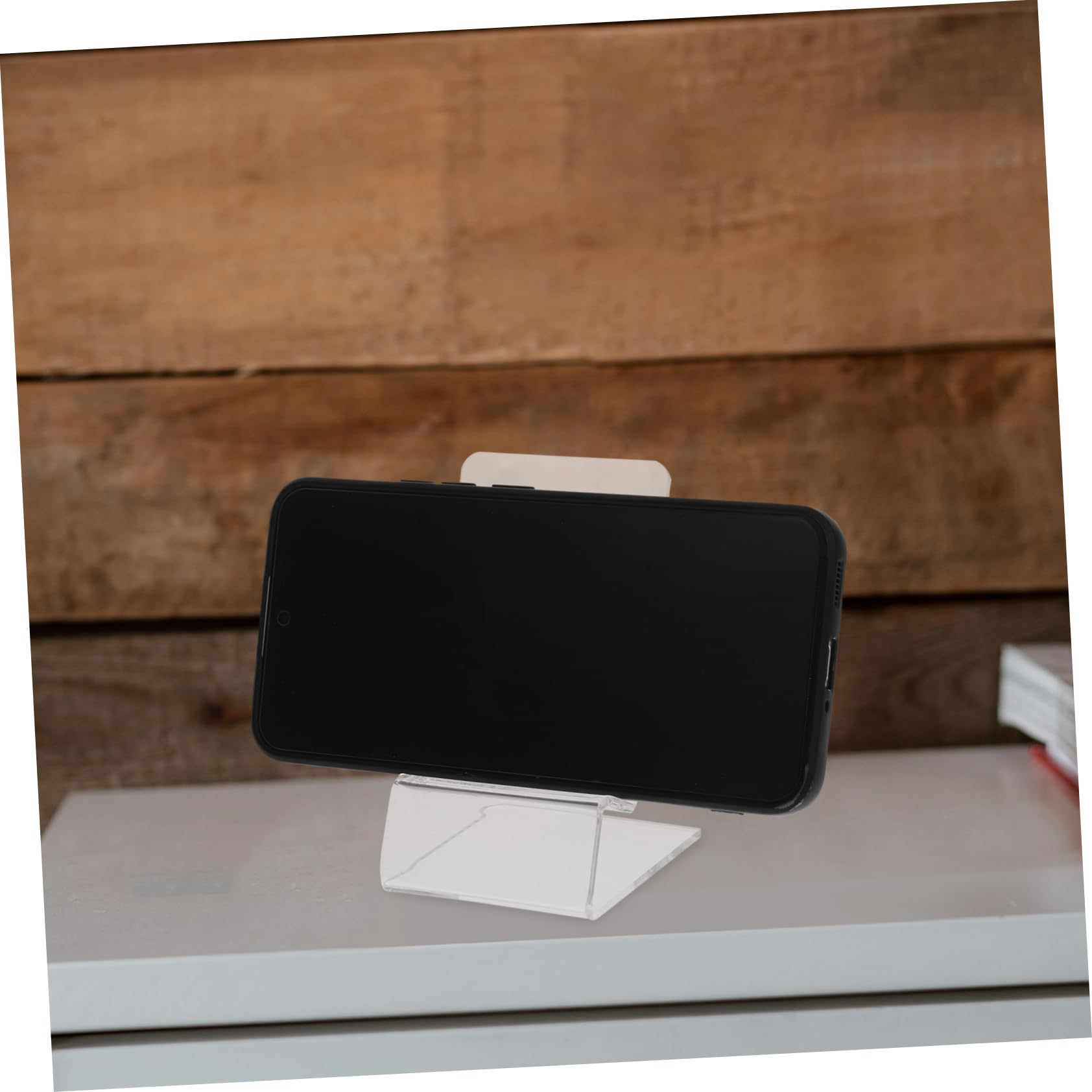 Homoyoyo Supporti per Telefono in Acrilico da Scrivania, Set da 10 Pezzi, Base per Cellulare da Ufficio, Accessori da Lavoro Trasparenti per Esposizione e Ricarica Display