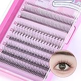 MLEN DIARY 296pcs Manga Individual Lash With Glue Anime Lash Clusters With Glue Eyelash Extension Natural Look 11-12-13mm False Eyelashes 4 in 1 Wispy C Curl Cat Eye Mink Lashes Reusable