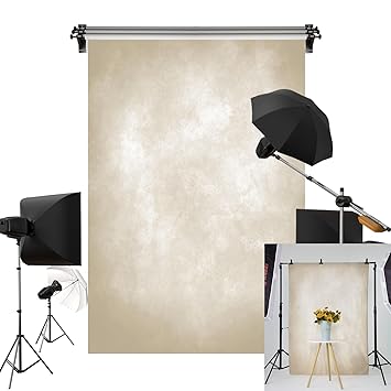 Kate 5x7ft/1.5x2.2m Light Yellow Backdrop Khaki Abstract Color Textured Portrait Photography Backgrounds Texture Studio Props