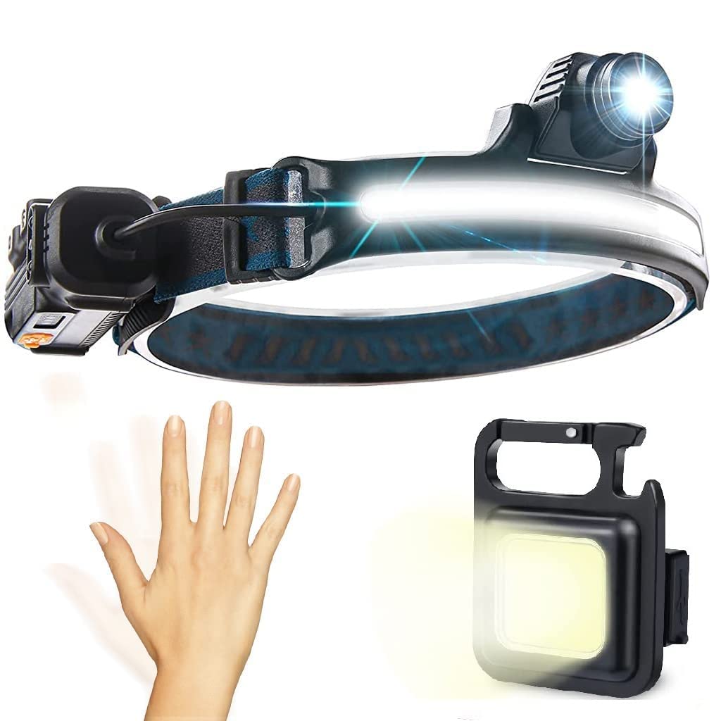 Headlamp Torch, USB Rechargeable Water Resistance 12000 Lumen Ultra Bright Single LED 3 Modes Zoomable Flashlight with Keychain Led Light for Trekking, Camping (New Sensor Led Headlamp) (B0C311M5ZQ) Amazon Price History, Amazon Price Tracker
