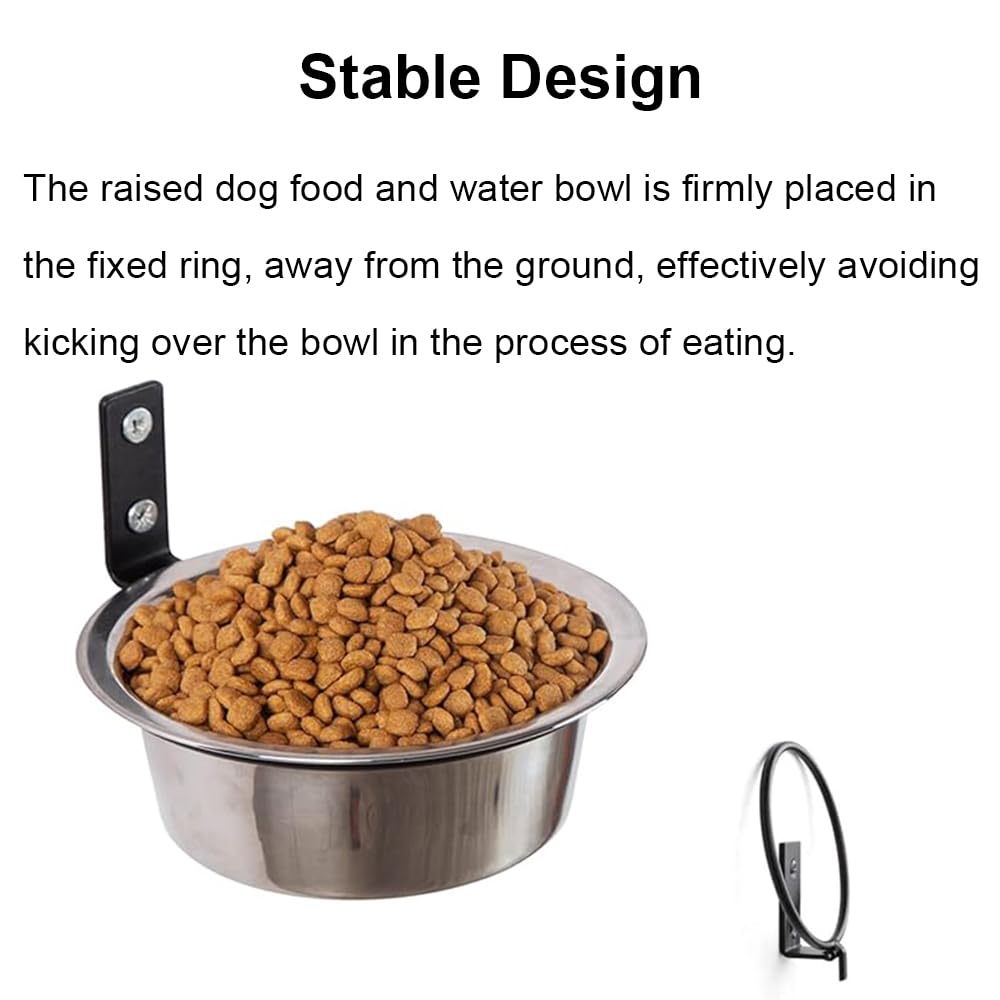 Comedero para Perros de Acero Inoxidable con Soporte Plegable, comederos elevados para Mascotas montados en la Pared para Comida y Agua 21.5cm [Paquete de 2]