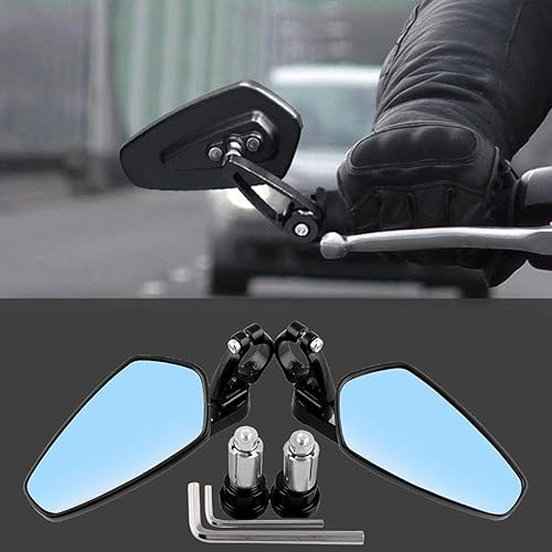 Sporacingrts Espejos retrovisores para motocicleta C-N-C de 7/8 pulgadas de 0.866 in compatibles con GROM MSX-125 CB500F / Kawasaki Z750 /ER-6F /