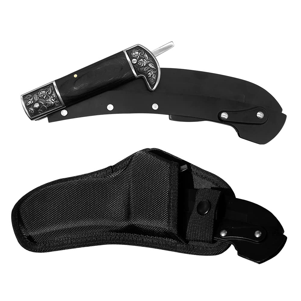 Sicherheit Sharp Gartenarbeit Jäten Faltende Sichel Doppel Retro Bolsters Sense Werkzeug mit Nylonscheide Geschenkbox