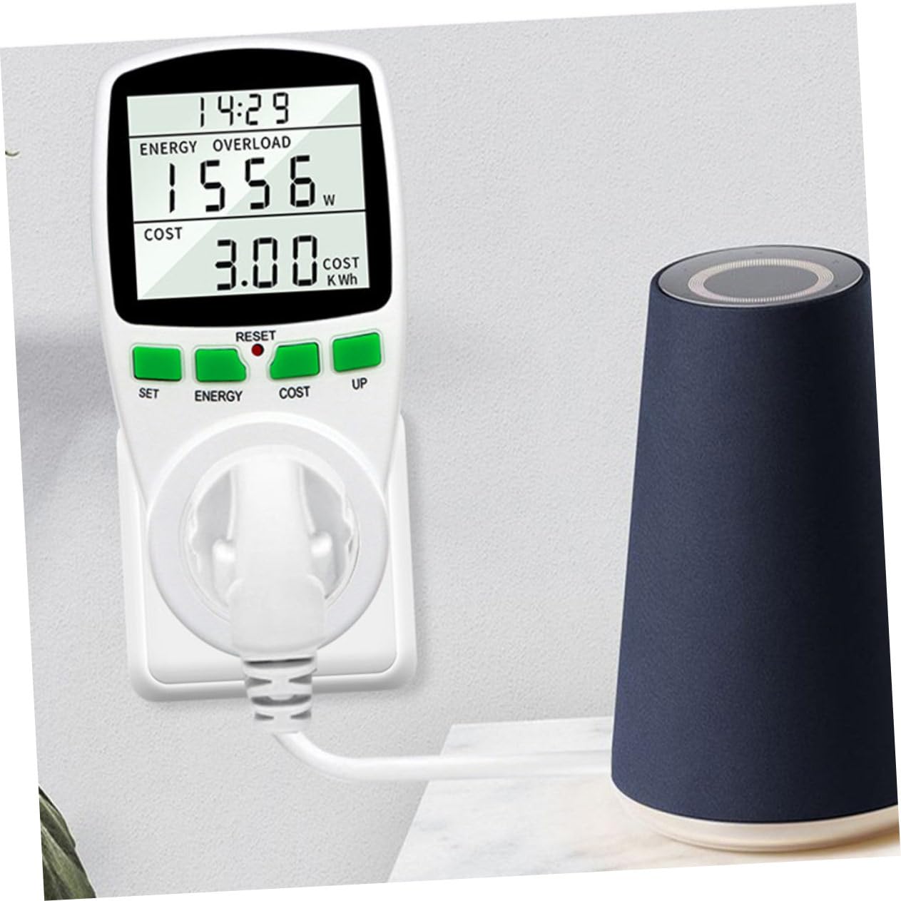 Misuratore Consumo Energetico con Display Lcd e Protezione Sovraccarico Contatore Energia Casa