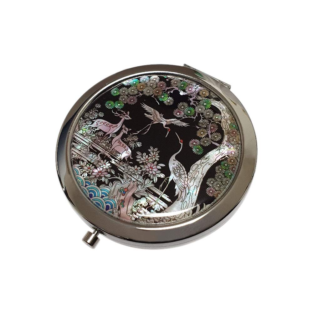 [DAILSY SSUUP] Na-Jeon-Chil-Ki is One-Touch Folding Compact Mirror - 2-Sided with 1x/2x Magnifying Mirror, perfact for Handbags, Purses, etc. [Deer]