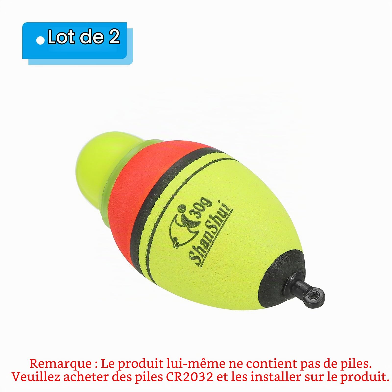 PATIKIL 1oz Lumineuses Pêche Bobines, 2 Lot EVA Lumineux Pêche Flotteur pour Nuit Pêche, Jaune