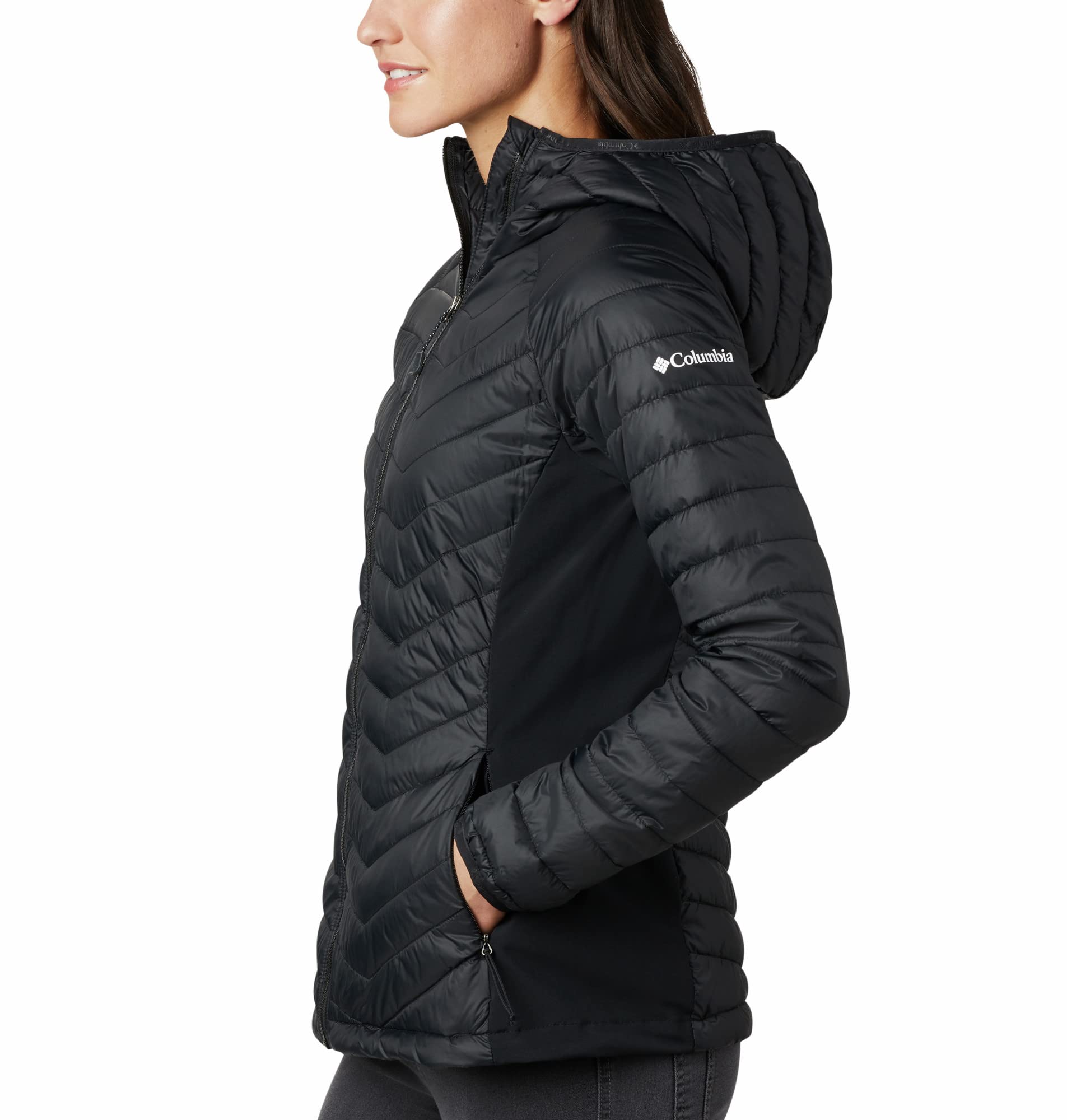 Columbia Powder Pass Hooded Jacket, Chaqueta Acolchada Con Capucha para Mujer