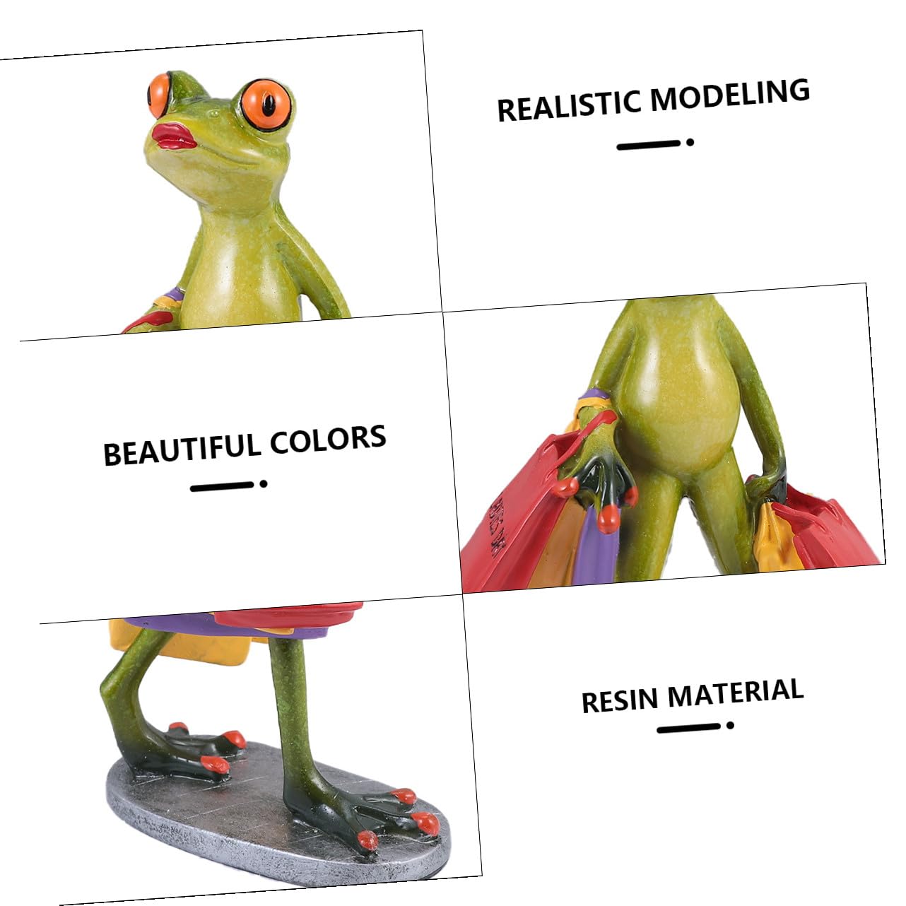 Adorno de Ranas Creativo de Resina Verde para Salón y Oficina