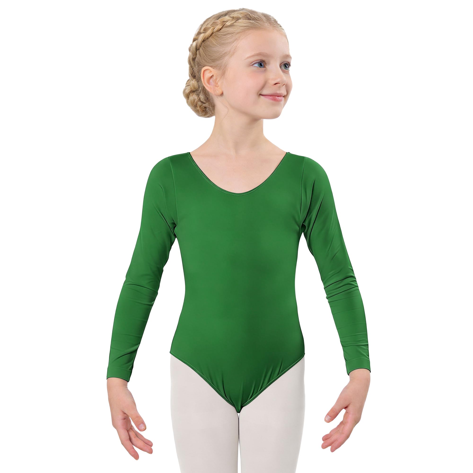 Wildarms Leotardo de Danza para Niña, Body Ballet de Manga Larga con Cuello Redondo, Maillot Gimnasia — view 14