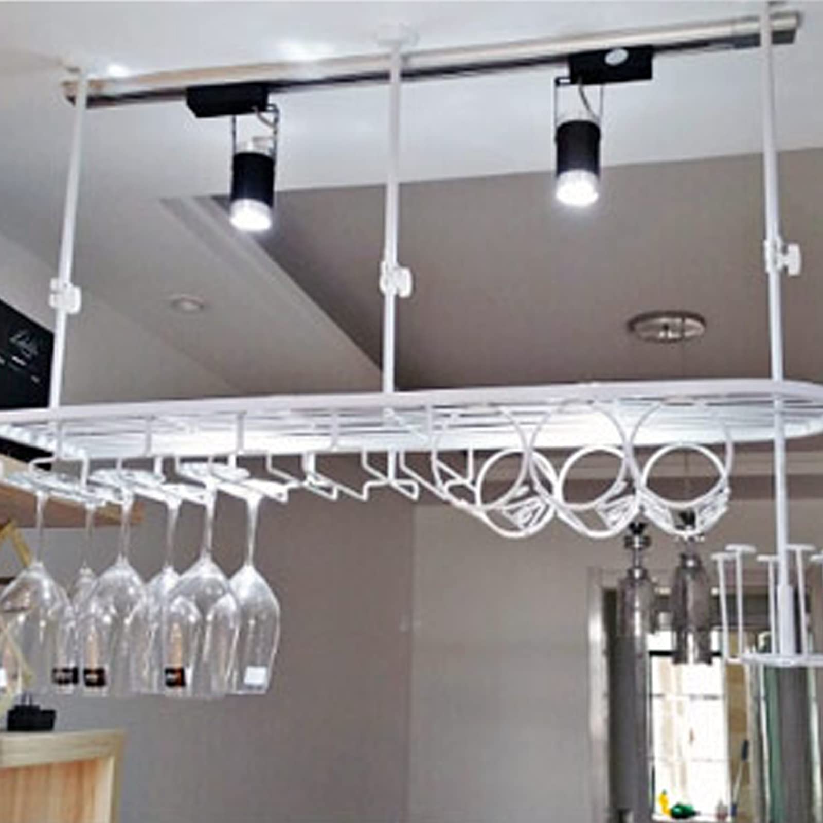Support de verre à vin suspendu haut de gamme, étagère en fer forgé 80 cm style européen