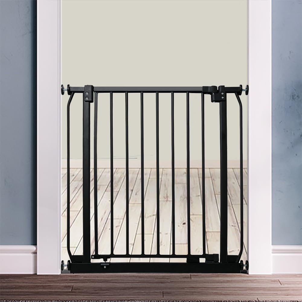 Safetots Elite Pressure Narrow Safety Gate, 65.5cm - 74.5cm, Matt Black, Narrow Pressure Fit Stair Gate, Baby Gate for Doors Hallways and Spaces, Safety Barrier, Easy Installation — view 9