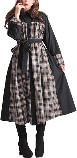 Amazon Co Jp ゴールドジャパン 大きいサイズ レディース ワンピース シャツ チェック柄 リボン ポケット ウエストゴム フレア 切替え Jp280 4l ブラック 服 ファッション小物 Amazon Co Jp ゴールドジャパン 大きいサイズ レディース ワンピース シャツ チェック柄 リボン ポケット ウエストゴム フレア 切替え Jp280 4l ブラック 服 ファッション小物