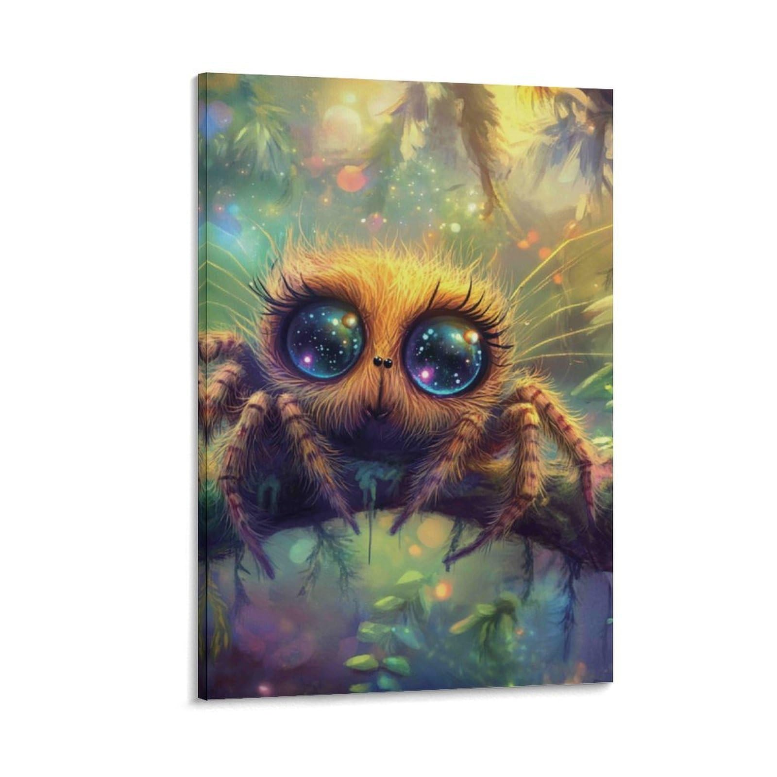 DHBANEIOK Cute Spider Fantasy Wall Decor Poster Canvas Prints Picture Modern Wall Art Picture Wall Hanging for Home Decorations 12x18inch(30x45cm)