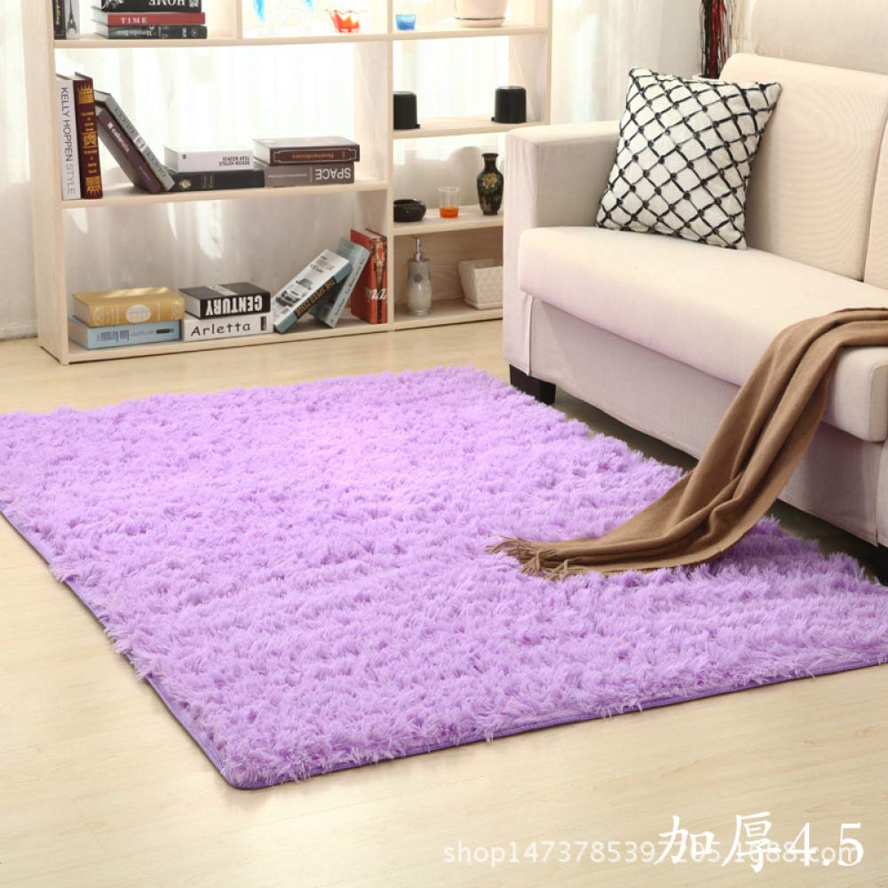 Tapis en laine de soie douceur absolue Snowy Hair pour votre salon chaleureux