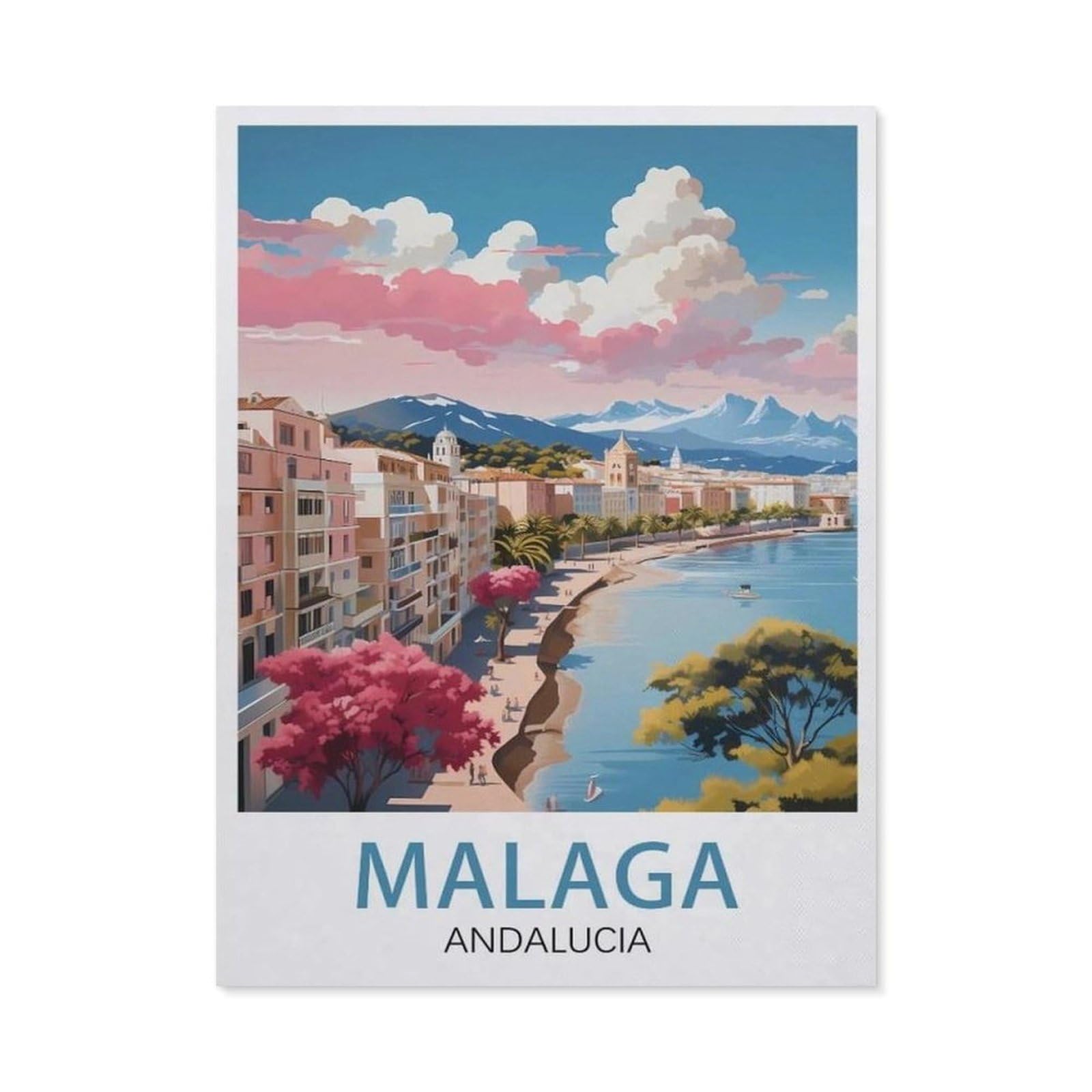 Funny Metal Tin Signs，Malaga Andalucia(20x30cm）