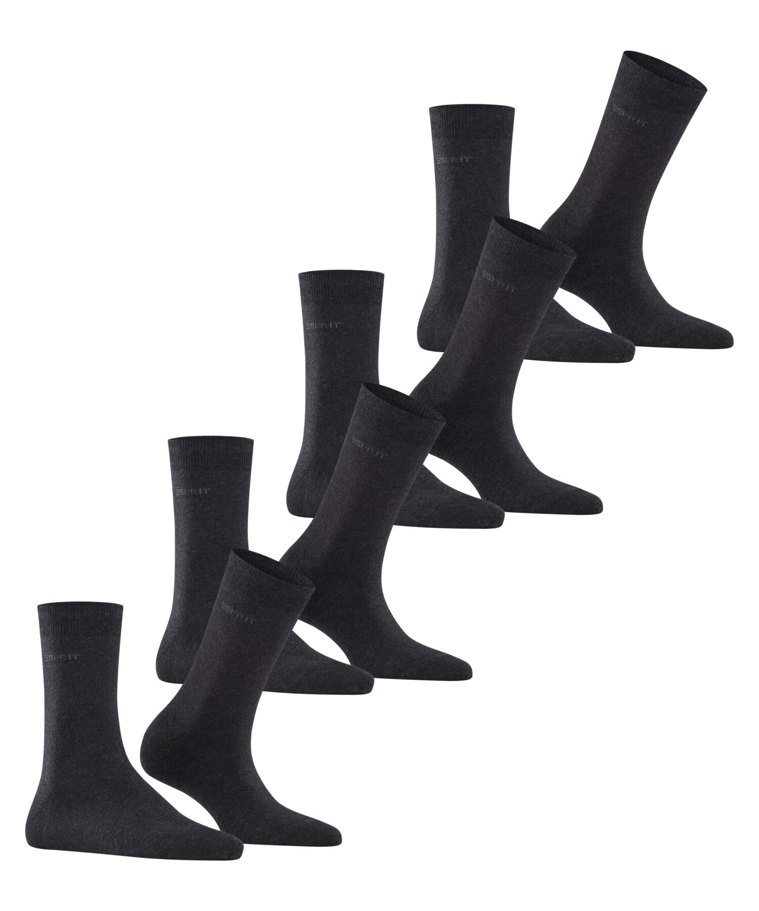 ESPRIT Kobiety Skarpety Solid W So bawełna jednokolorowe multipak, Szary Anthracite Melange 3080, 36-41