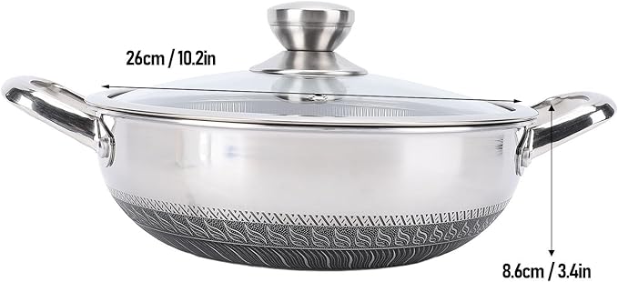 Wok de Acero Inoxidable con Tapa Antiadherente 26cm miniatura 3