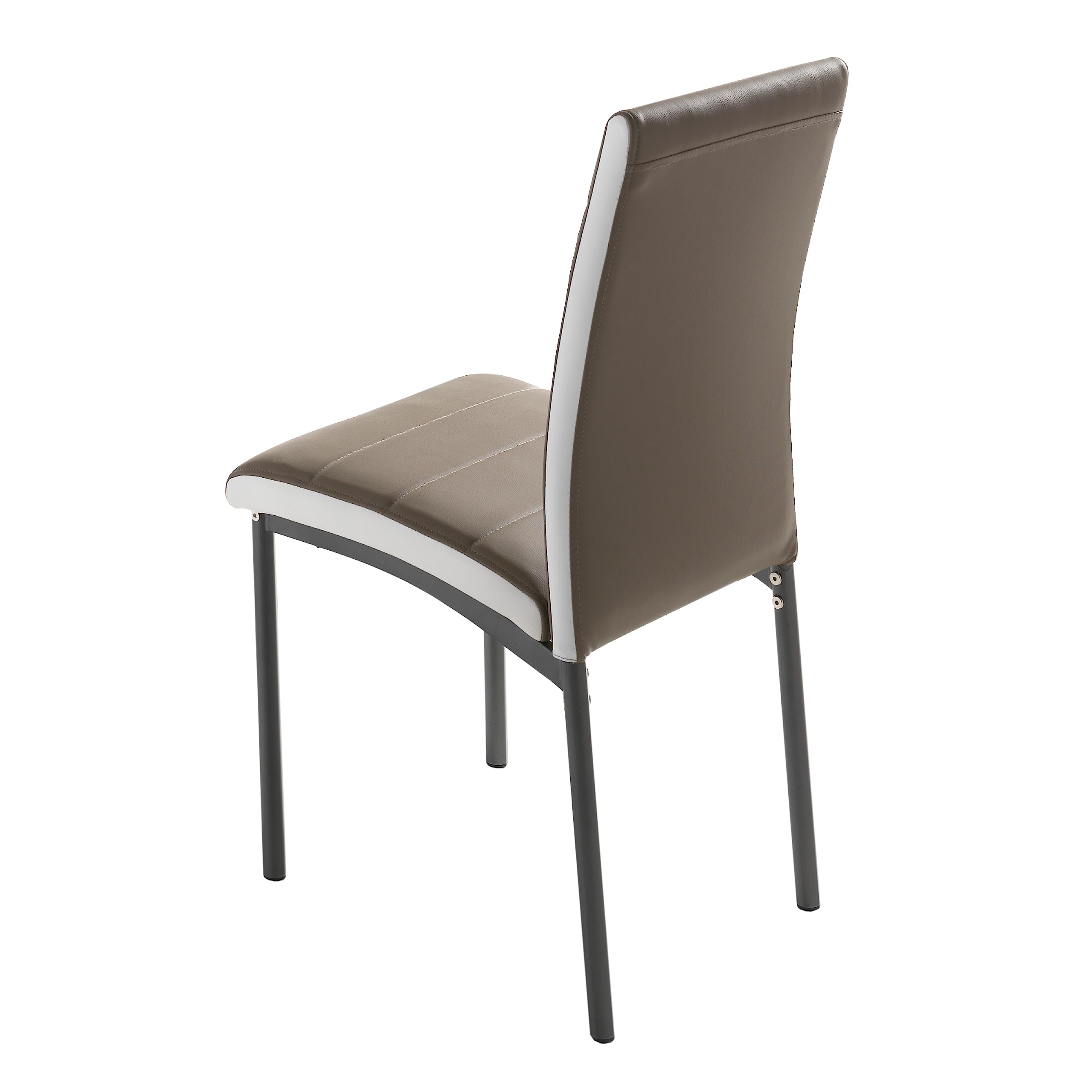 MOMMA HOME Set de 4 Sillas - Modelo Camelia - Color Camel/Blanco - Material Ecopiel/Metal - Medidas 45 x 54 x 92 cm