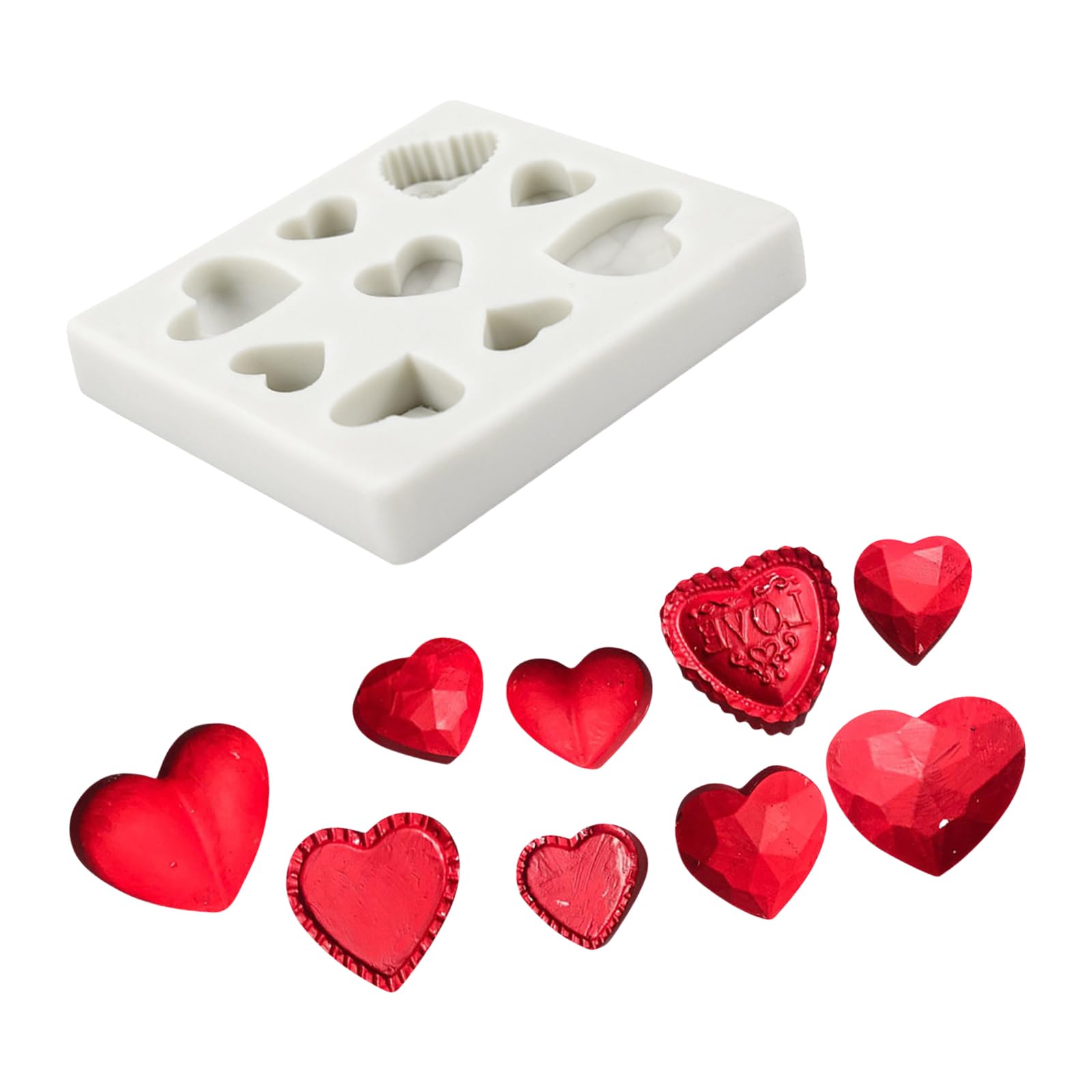 Xjdzineq Multi Cavity Chocolate Bakewares Cakes Candies Heart Silicone Molds for Baking and Crafting Kitchen Bakewares Food Grade Silicone