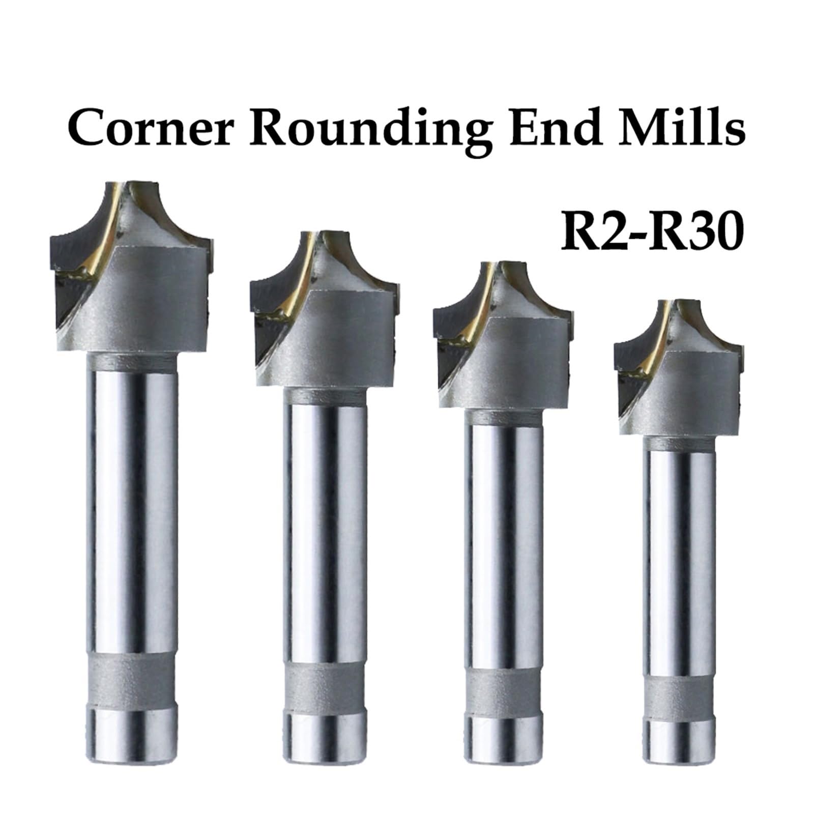 1 pz 2/4 flauti R2-R30 carburo cementato angolo arrotondamento frese a sfera naso concavo raggio (R2/R5/R8/R15/R25/R30)(R7(2 Blades))
