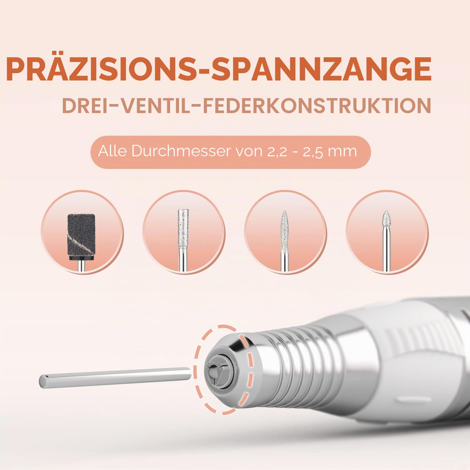 Nagelfräser JCMaster, Nagelfräser für Gelnägel 30,000 U/Min, Fräser für Gelnägel Acrylnägel inkl 4x Bits für Anfängern, LED-Anzeige Maniküre Pediküre Set für Nagelstudio