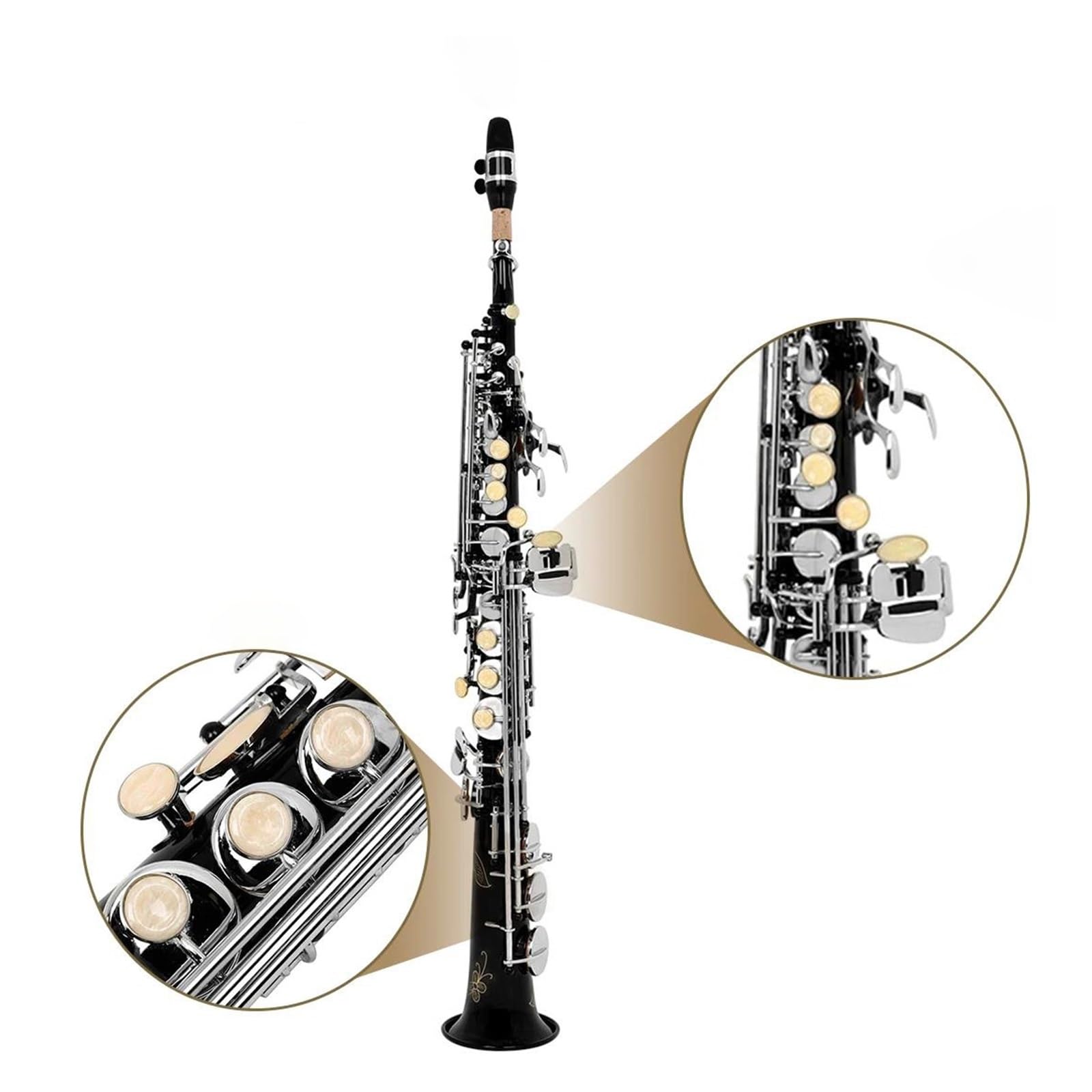 Sassofono Contralto Tubo Dritto Si Bemolle Corpo In Ottone Bk Strumento Argento Sassofono