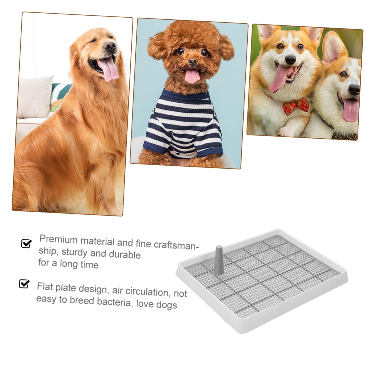 Mikikit Dog Pee Pad Tray Dog Toilet for Puppy Reusable Washable Splashproof Great for Potty Training