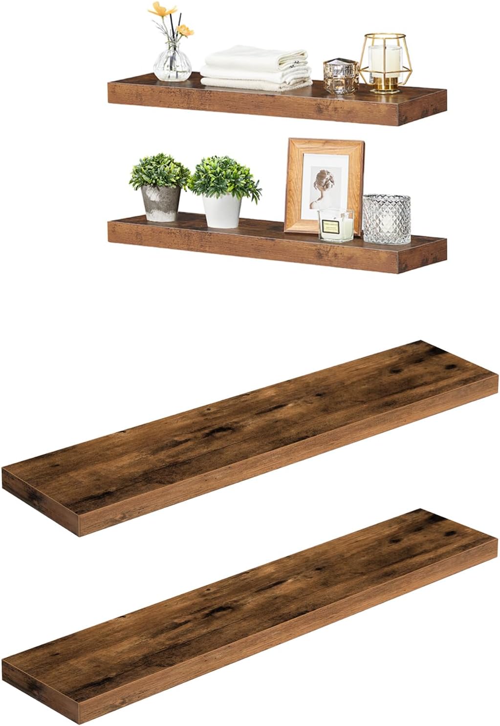Amazon.com: HOOBRO Floating Shelves, Wall Shelf Set of 2, Hanging ...