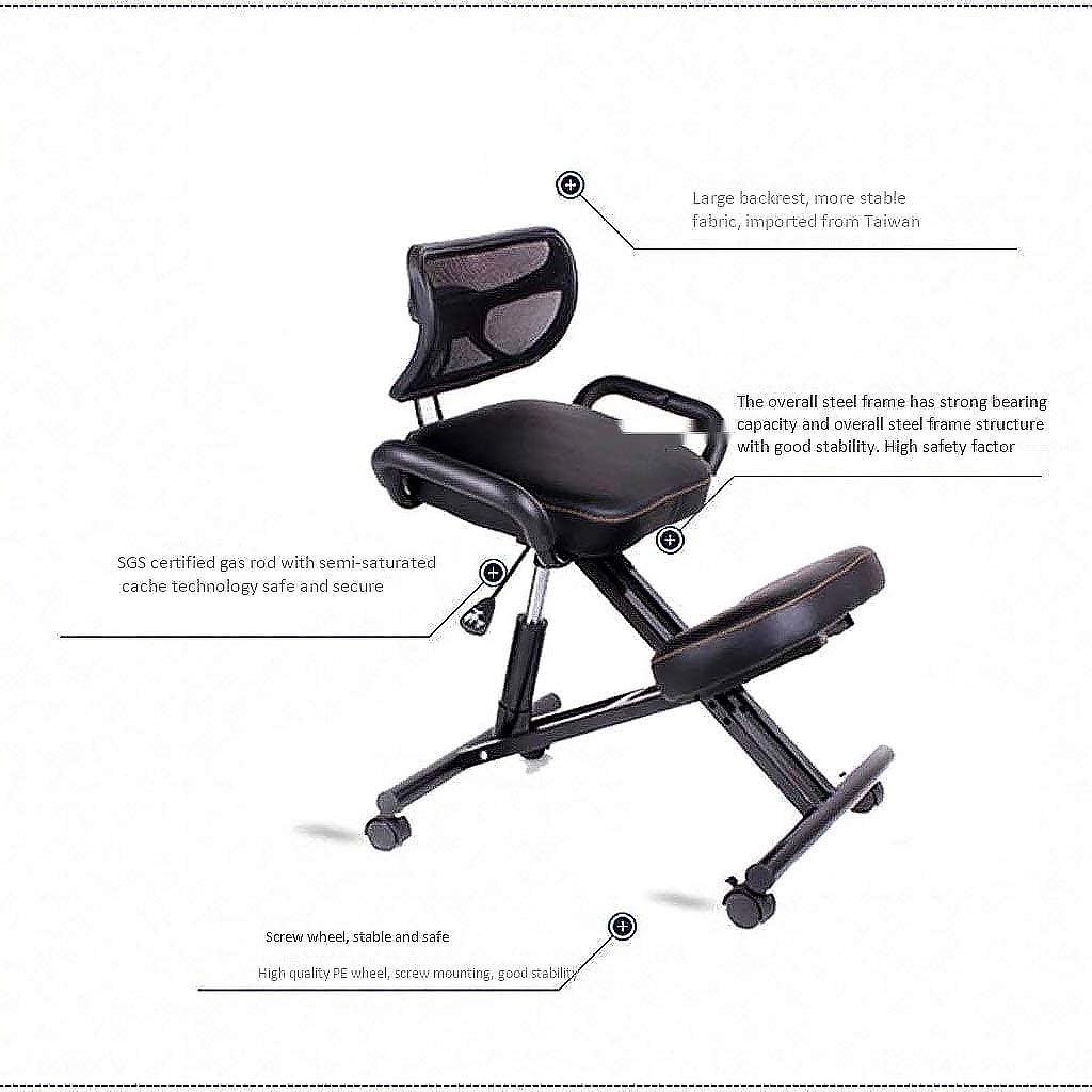 Kneeling Chair, Correctional Sitting Position Computer Chair Home Use Chair Back Study Writing Chair, Kneeling Chairs With Back Support Ergonomic Posture Frame Office Stool Chair Seat Health Care Happ