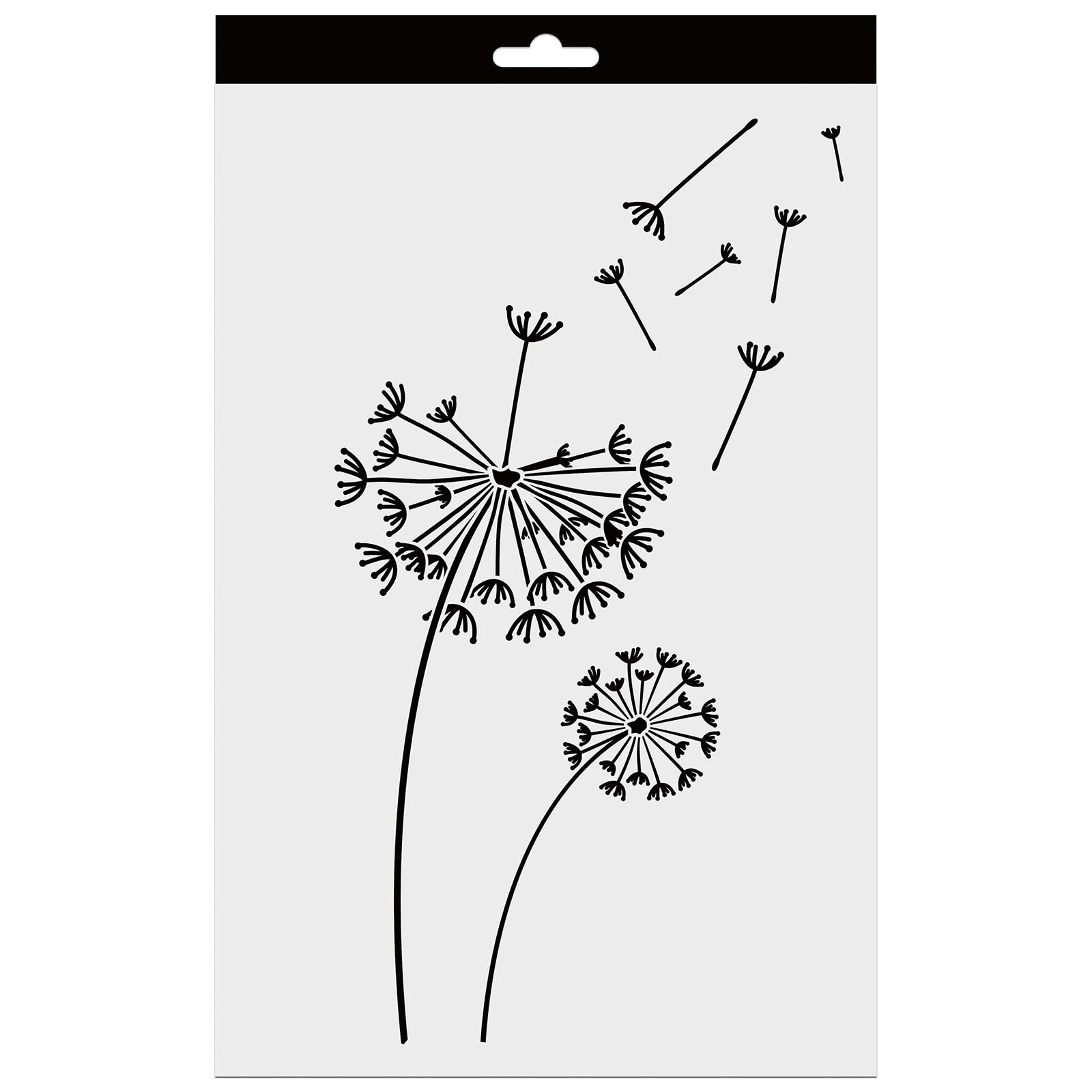 Aladine - Dandelion Stencil 20 x 30 cm - Stencil for Decorating All Surfaces - Stencil, Felt, Paint, Airbrush - Dandelion Drawing - 81232
