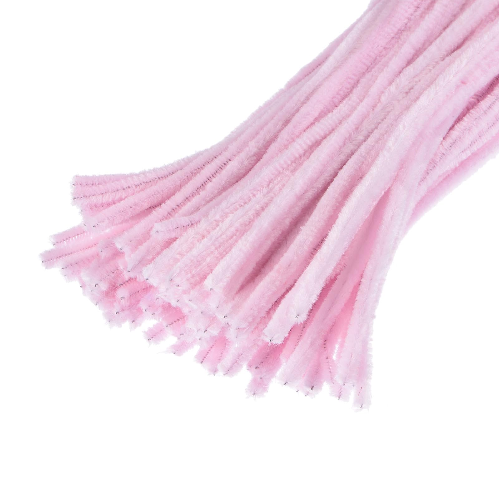 YOKIVE 200 Pcs Pipe Cleaners, Chenille Stems Decoration, Great for DIY Art Craft Supplies (6mm 12 Inch Light Pink)