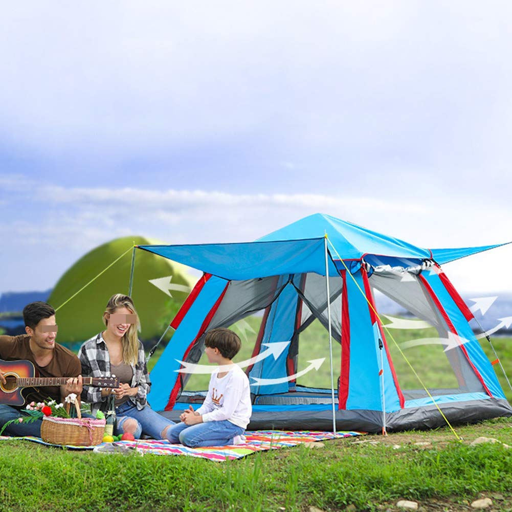 Pop-up-Zelt, 2–5 Mann, Campingzelt, tragbar, Familien-Sofort-Campingzelt, leicht, wasserdicht, für Strand, Grillen, Park, Angeln, Berghaus, Sonnenschutz, Unterstand, Überdachung Sport & Freizeit