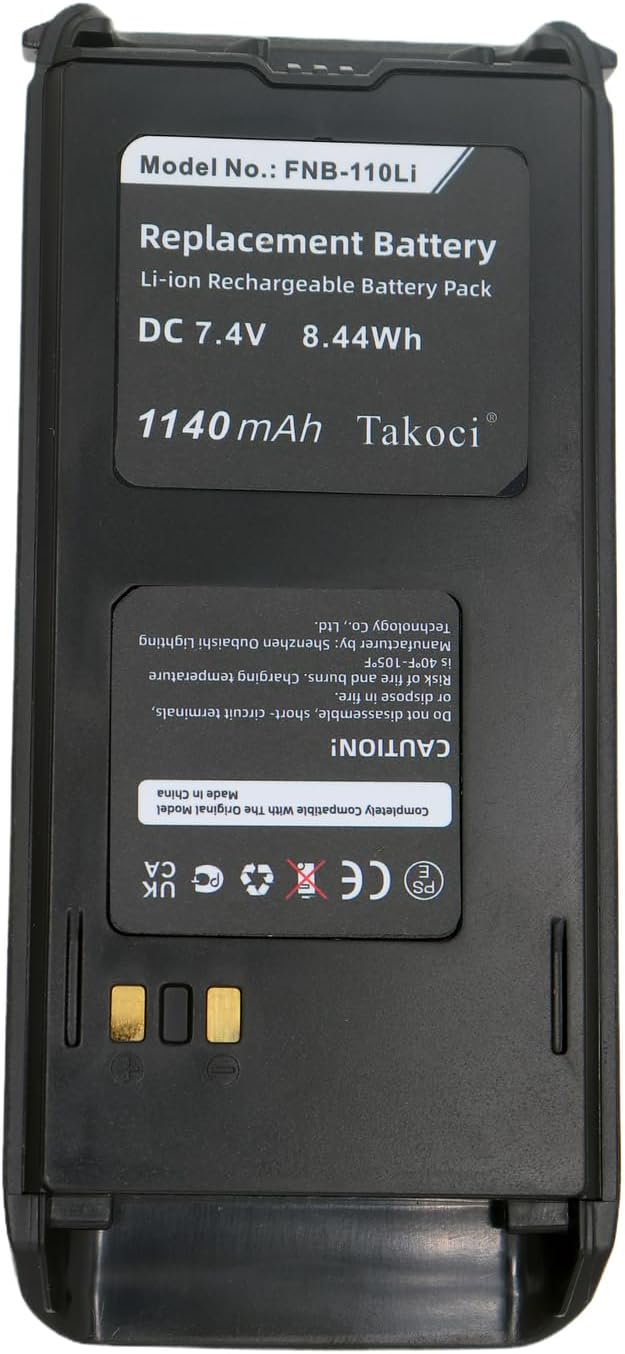 Replacement Battery for Standard Horizon HX290 HX 290 Two-Way Radio | Compatible with FNB-110Li | 7.4V 1140mAh Li-Ion Rechargeable Backup Battery