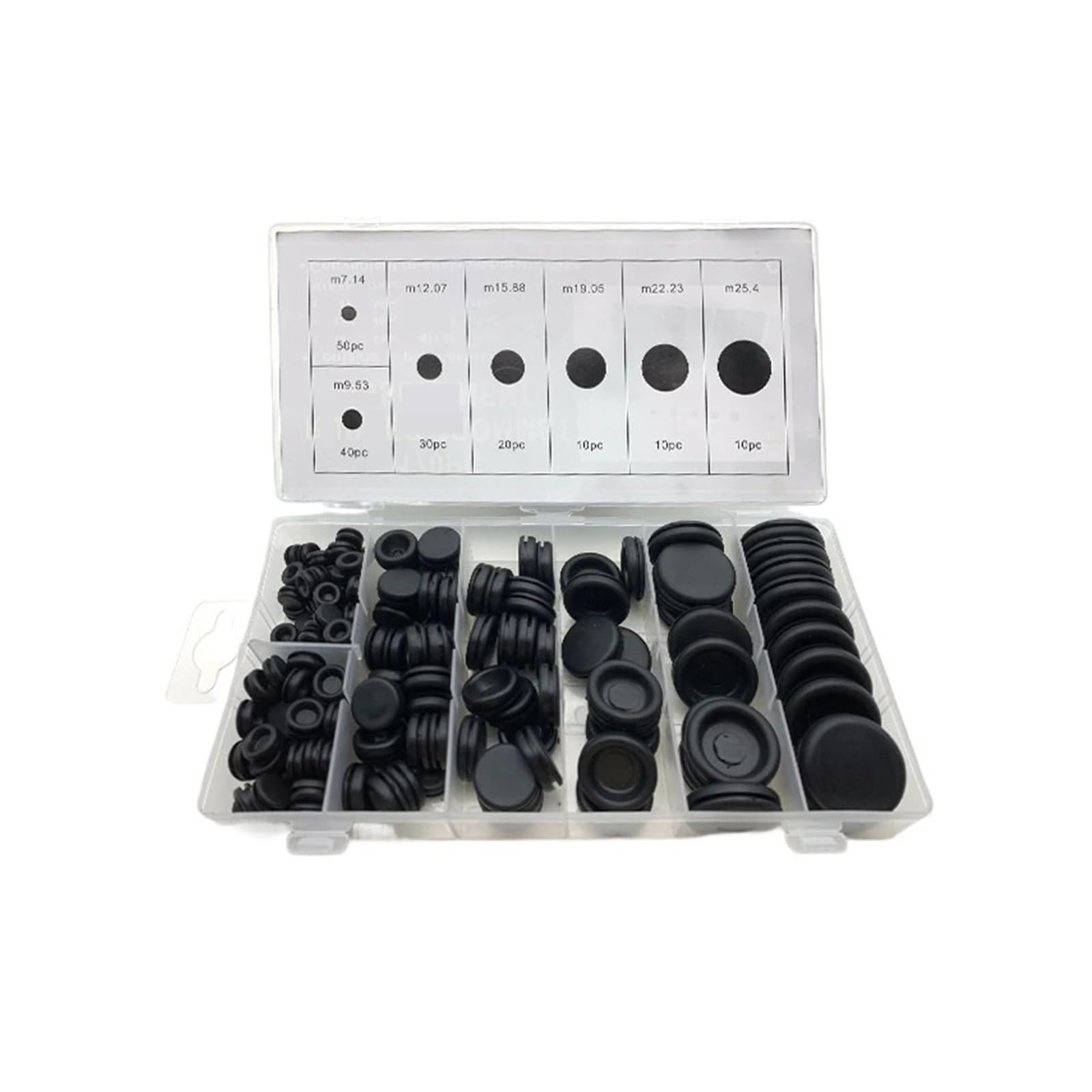 170 piezas/juego de herramientas protectoras for cables, 7 tamaños, junta de goma