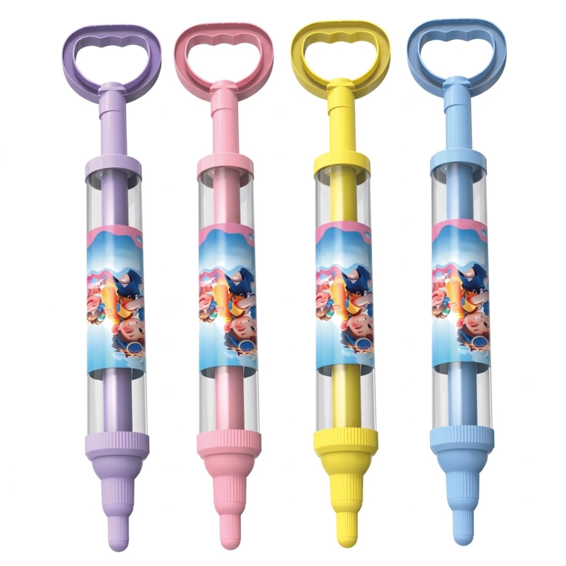 Pistola ad Acqua per Fuochi d'Artificio per Bambini 4 Pezzi Pistola ad Acqua per Fuochi d'Artificio per Bambini Giocattolo con Spruzzi Rotanti a 3 Strati Capacità di 400 ml Giocattolo da Est