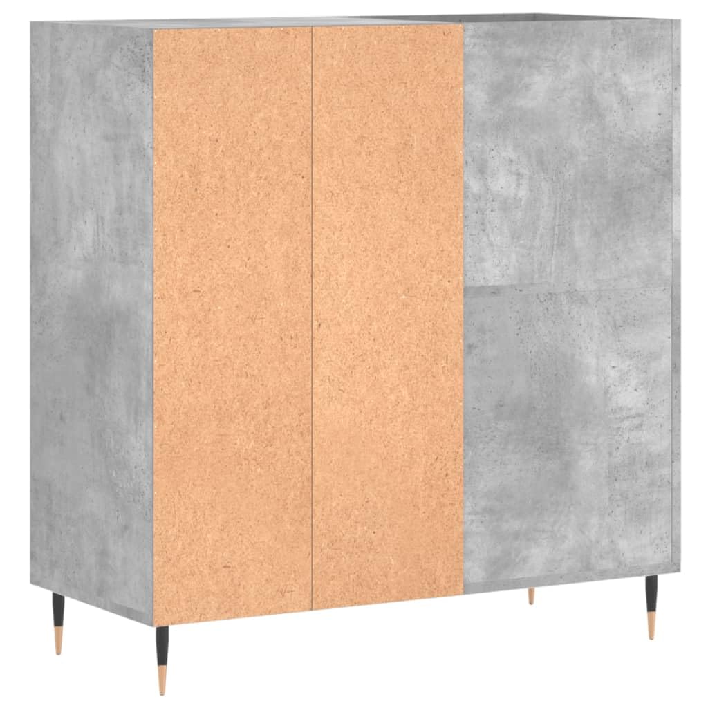 vidaXL Armoire à Disques, Support de Tourne-Disque, Armoire Latérale avec Rangement, Buffet de Salon, Moderne, Gris Béton Bois d'Ingénierie