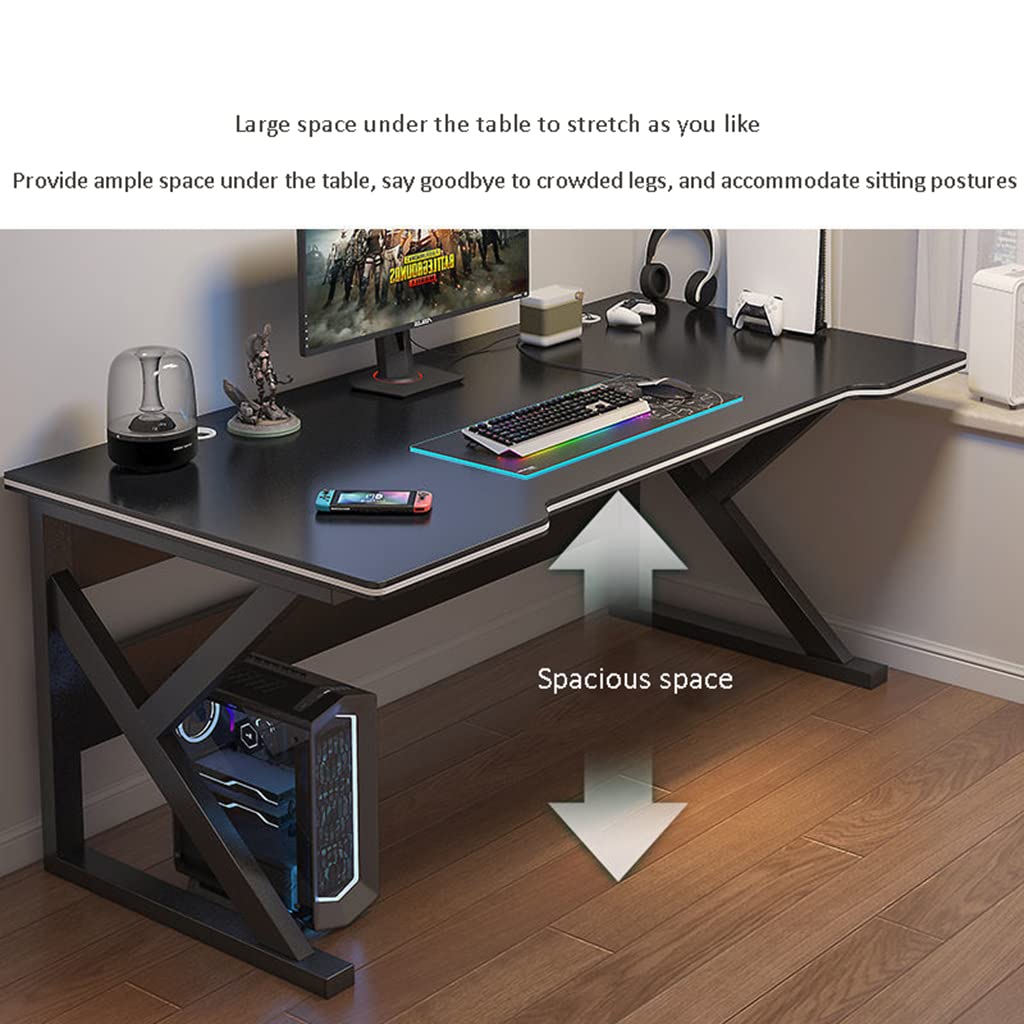 Stół do gier z wbudowaną podkładką pod mysz, ergonomiczne biurko, stacja robocza PC, duży rozmiar żółty (140 cm).