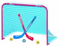 EZGoal Mini Folding Goal with 2 Sticks and 3 Balls&comma; Red&sol;White