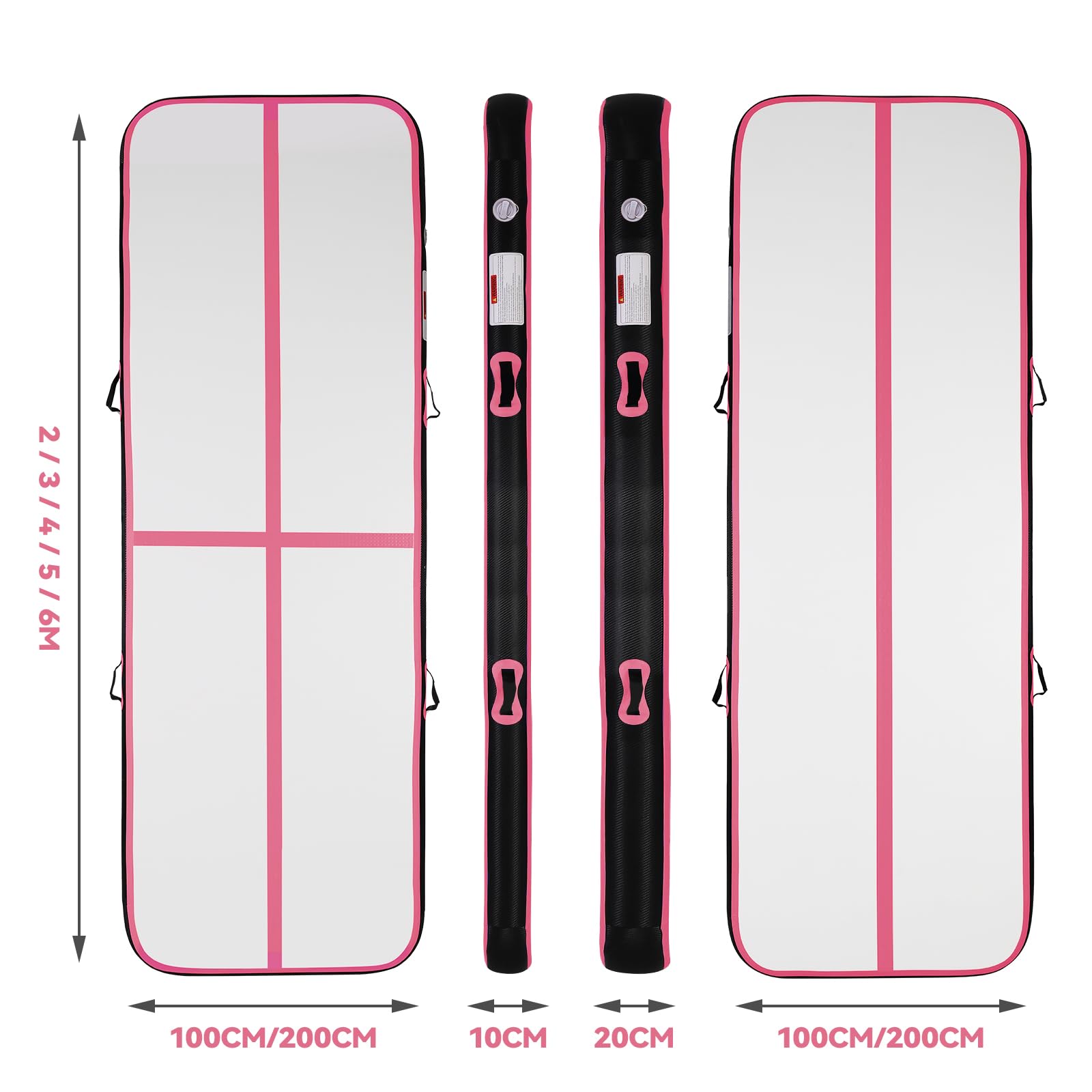 airtrack matte ginnastica artistica 10cm/20cm Spessore 3/ 4M / 5M / 6M tappeto ginnastica Tappetino da Ginnastica Gonfiabile Artistica Materasso Yoga Taekwondo con Pompa elettrica