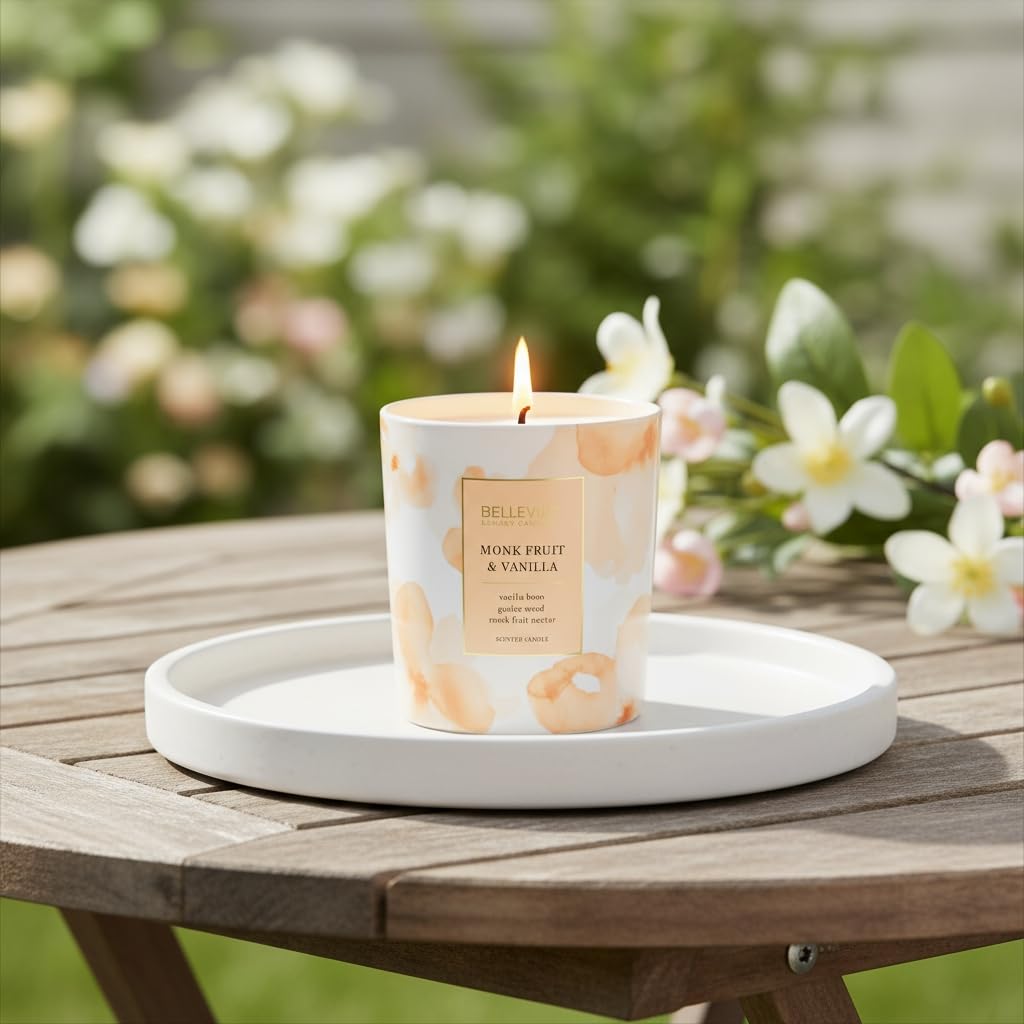 Amazon.com: Bellevue Luxury Fragranced Candle, 12 OZ, Soy Blend