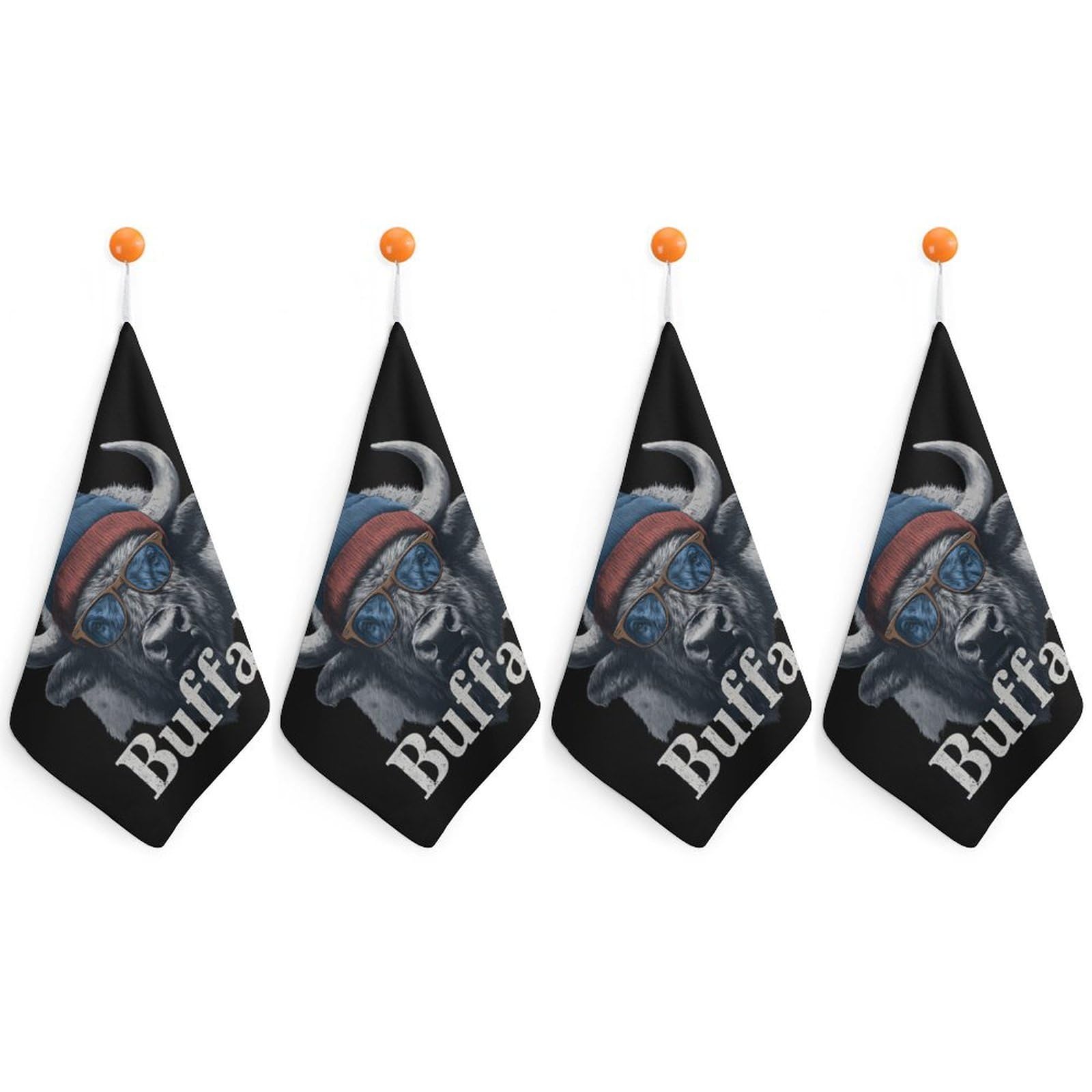 CGSBNGHA Buffalo Mascot Hand Towel Hanging Face Towels Cleaning Cloths Handkerchief for Bathroom Kitchen