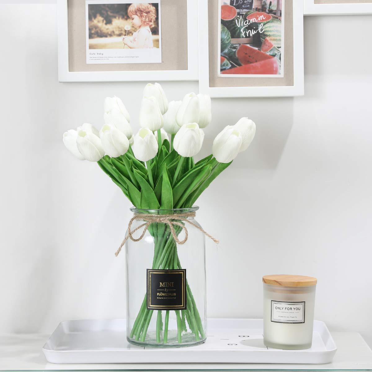 Sggvecsy 30 tulipani finti, fiori artificiali, realistici al tatto, fiori finti in poliuretano, per matrimoni, bouquet primaverili, composizioni floreali, casa, feste, ufficio, decorazioni per la