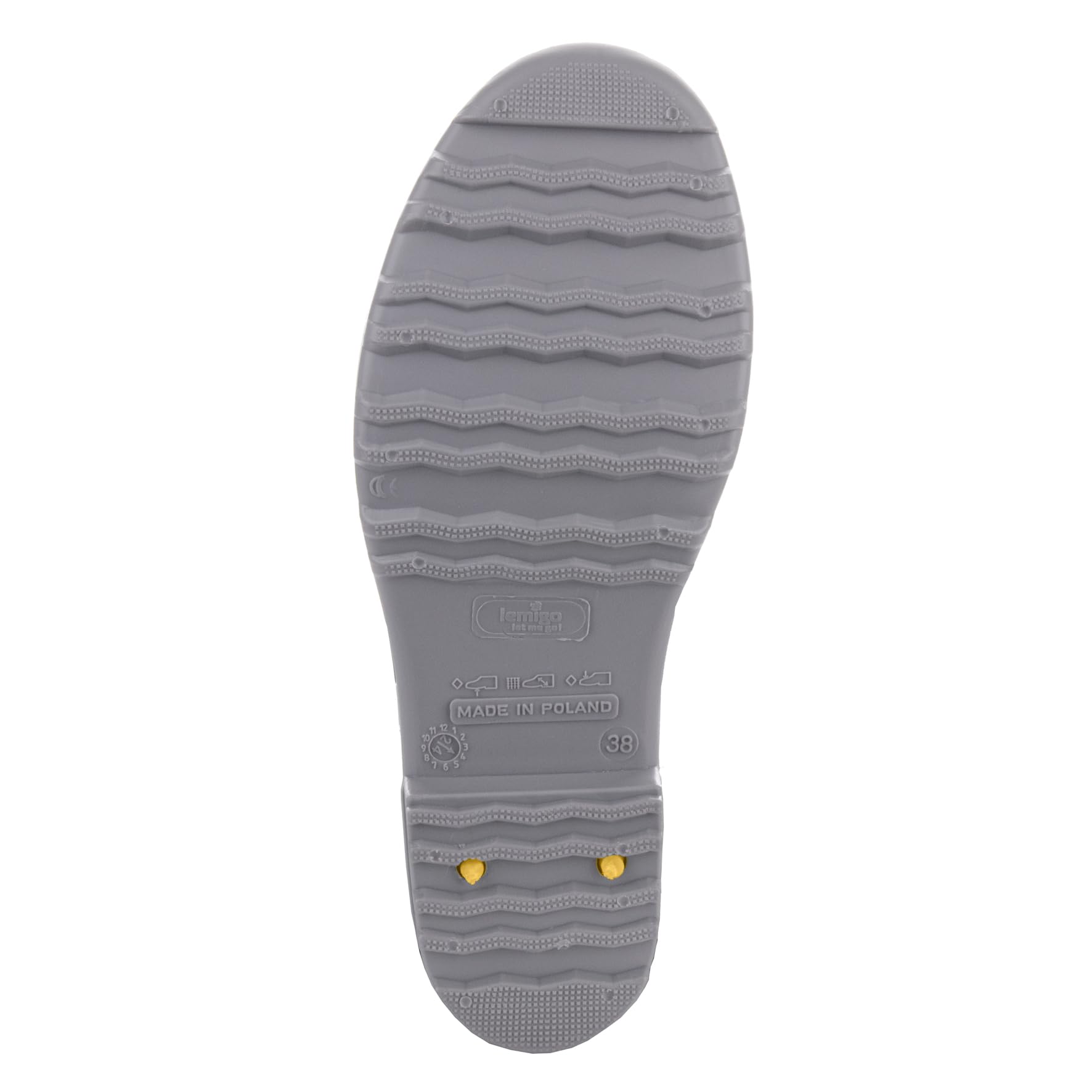 LEMIGO Botas de Lluvia Altas Impermeables Mujer 967 Ilse Amarillo Gris 41
