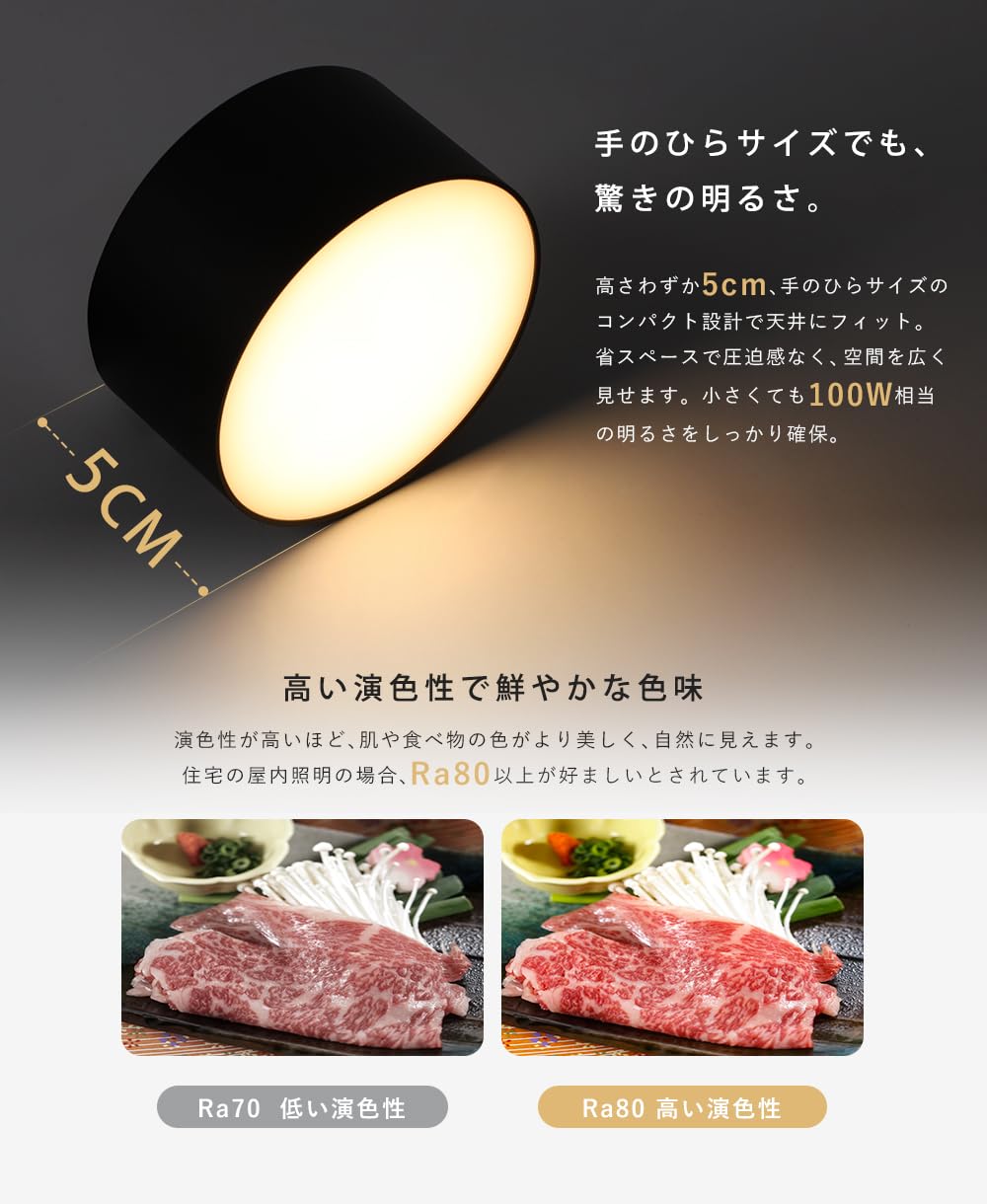Amazon.co.jp : 共同照明 2個セット ミニシーリングライト 一体型 LED