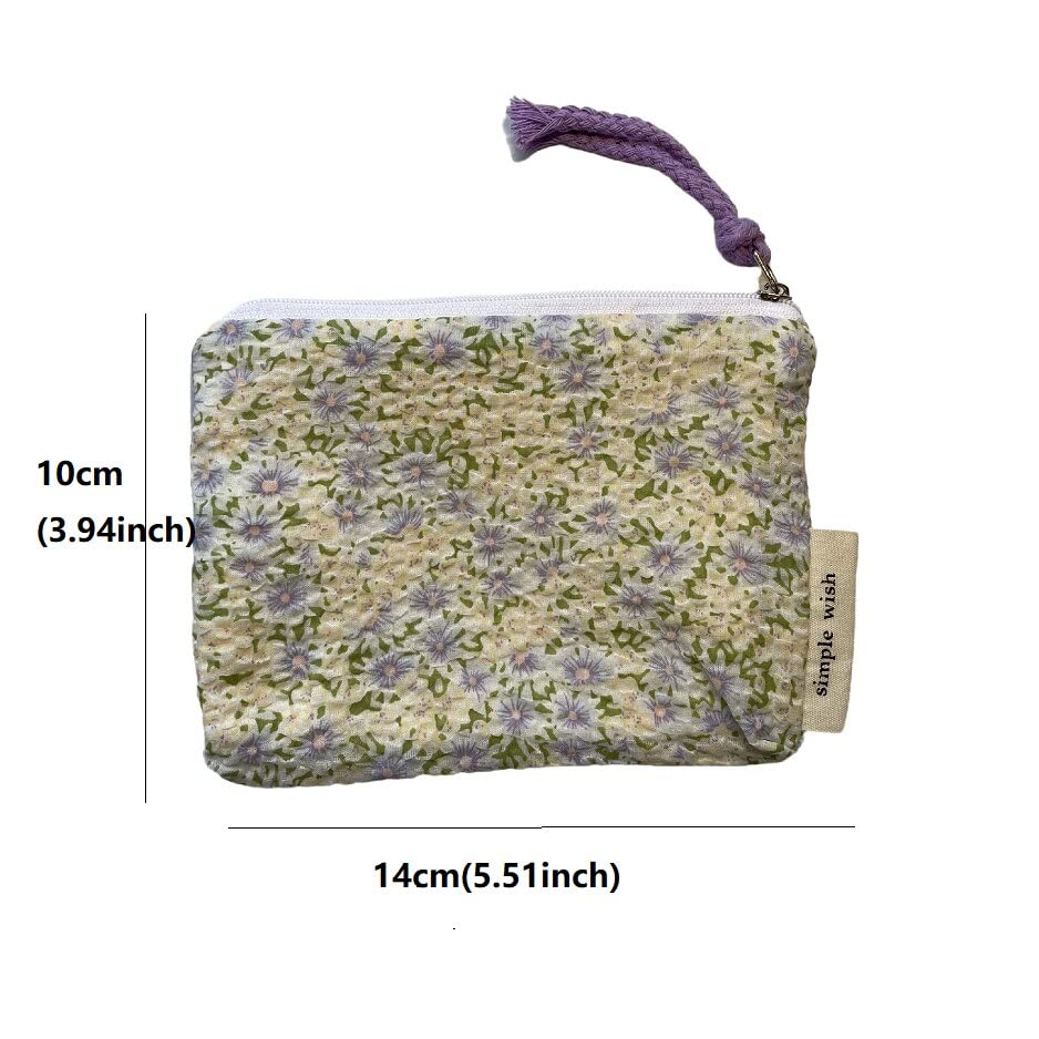 Miniatura 4 de Coquette - Bolsa de maquillaje estética, pequeña bolsa de maquillaje para bolso, bolsa de cosméticos de pana para mujeres (tipeA)